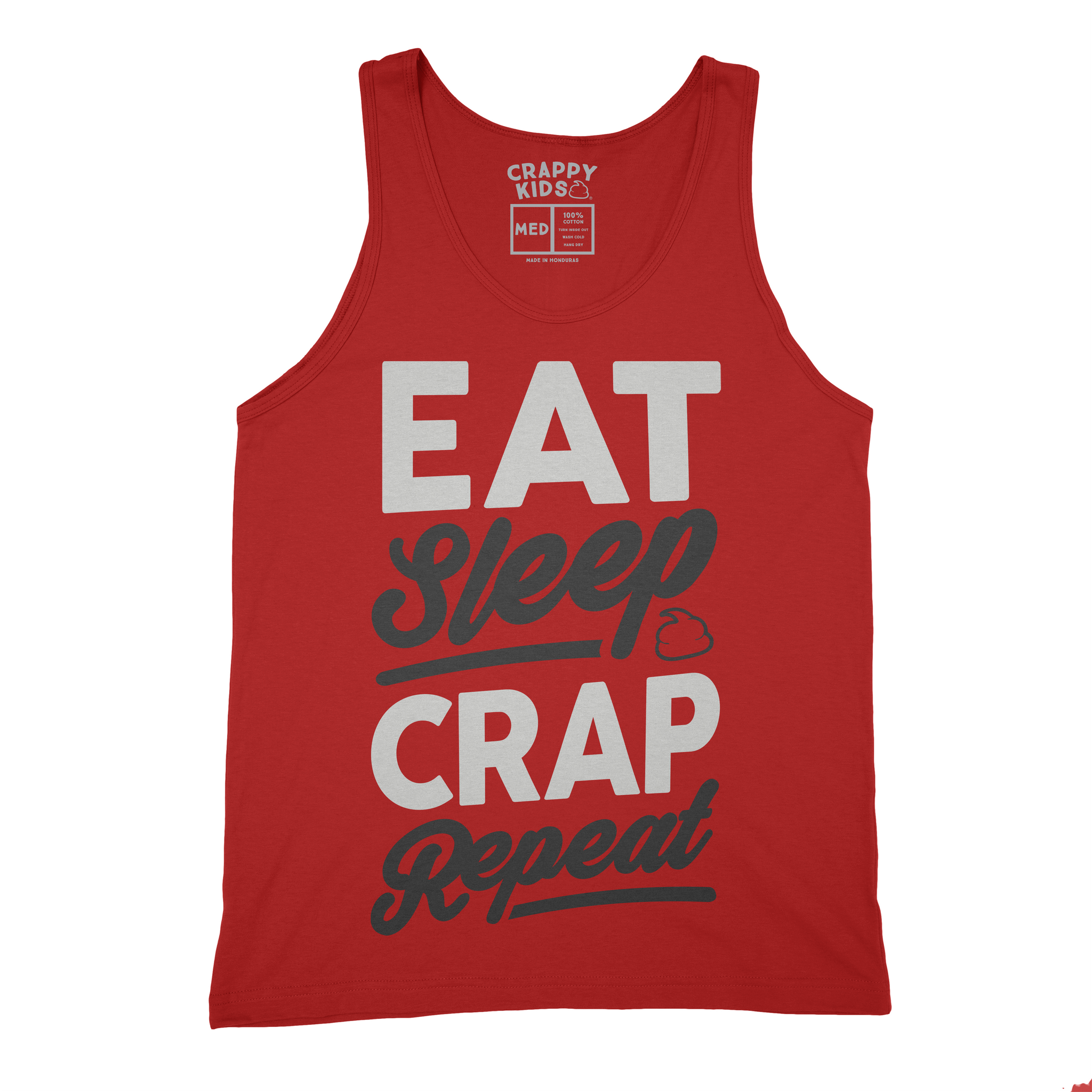Eat Sleep Crap Repeat (Red) Tank Top