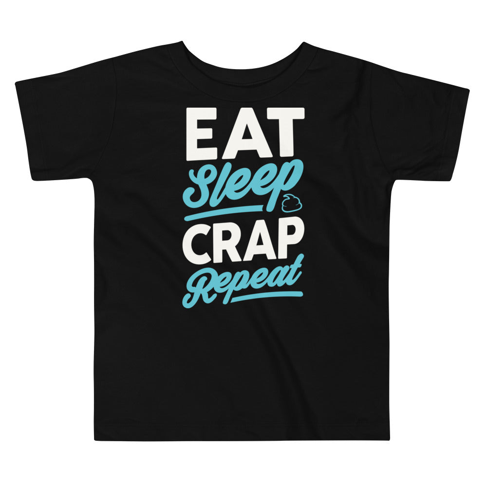 Eat Sleep Crap (White & Seafoam) Toddler Short Sleeve Tee