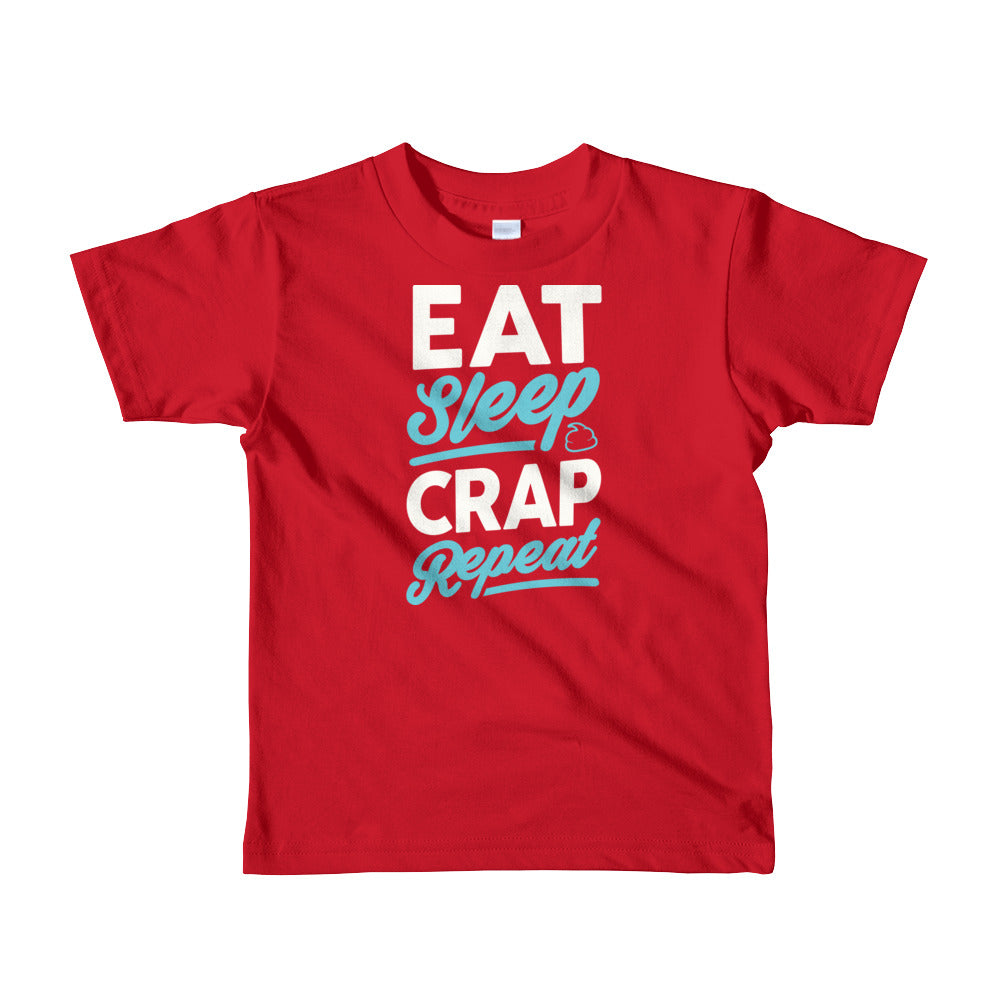 Eat Sleep Crap Repeat (White & Seafoam) Youth Kids T-Shirt