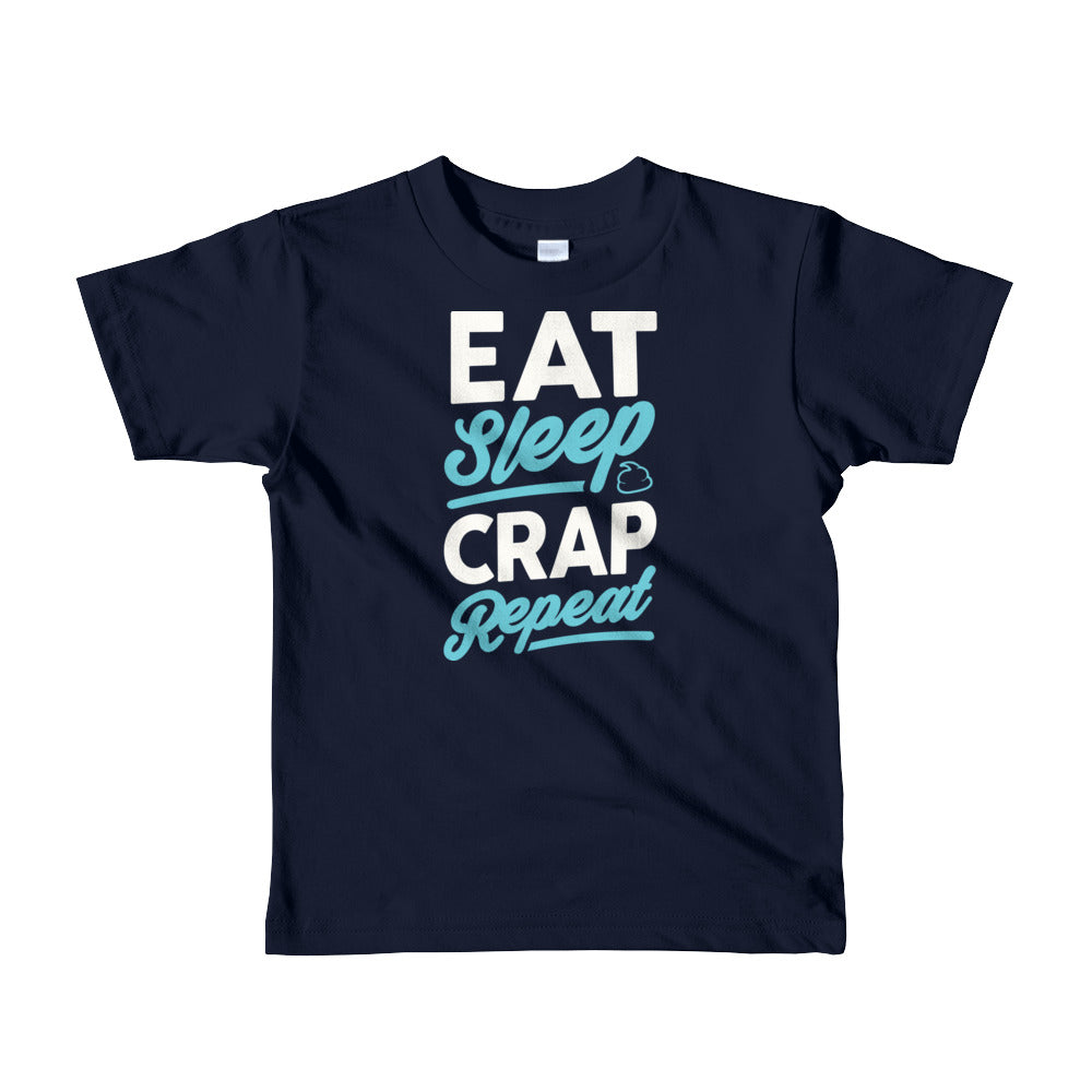 Eat Sleep Crap Repeat (White & Seafoam) Youth Kids T-Shirt