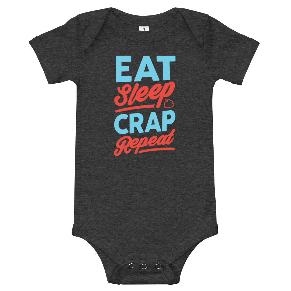 Eat Sleep Crap Repeat (Seafoam & Red) Baby Onesie