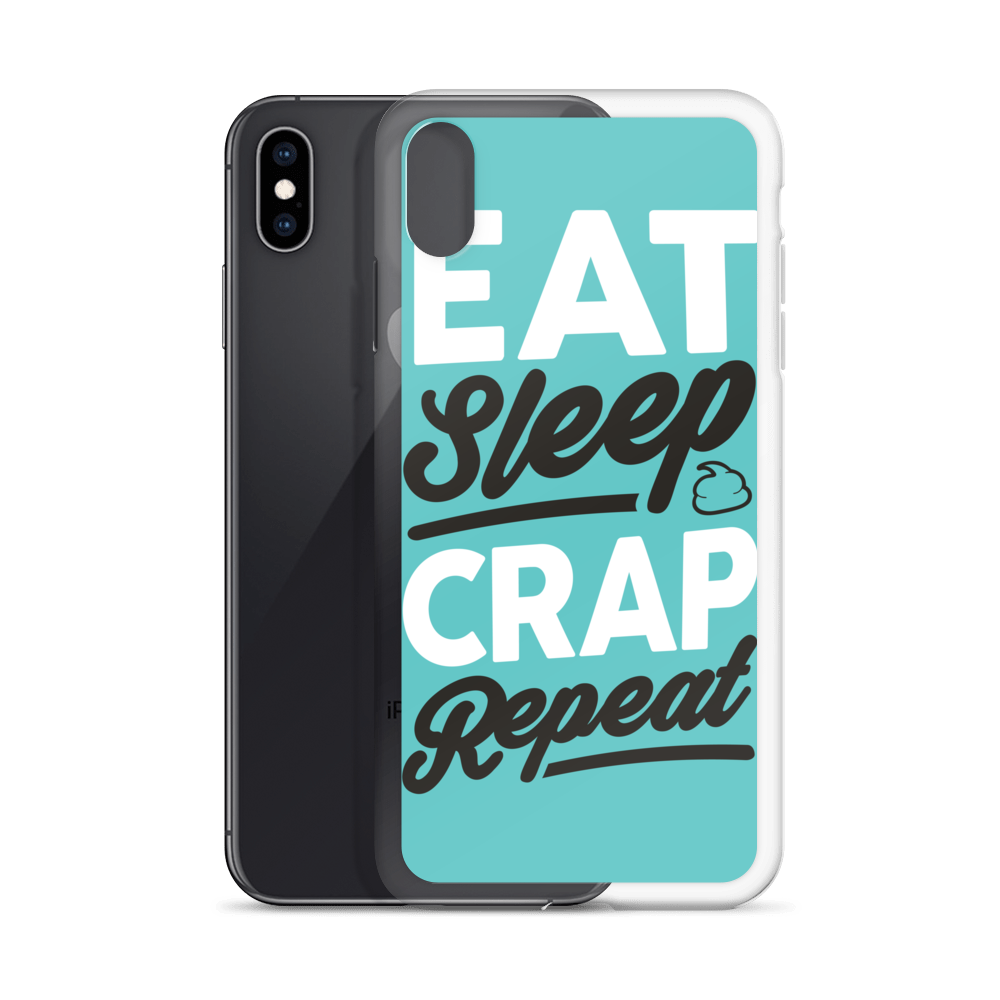 Eat Sleep Crap Repeat (Teal) iPhone Case