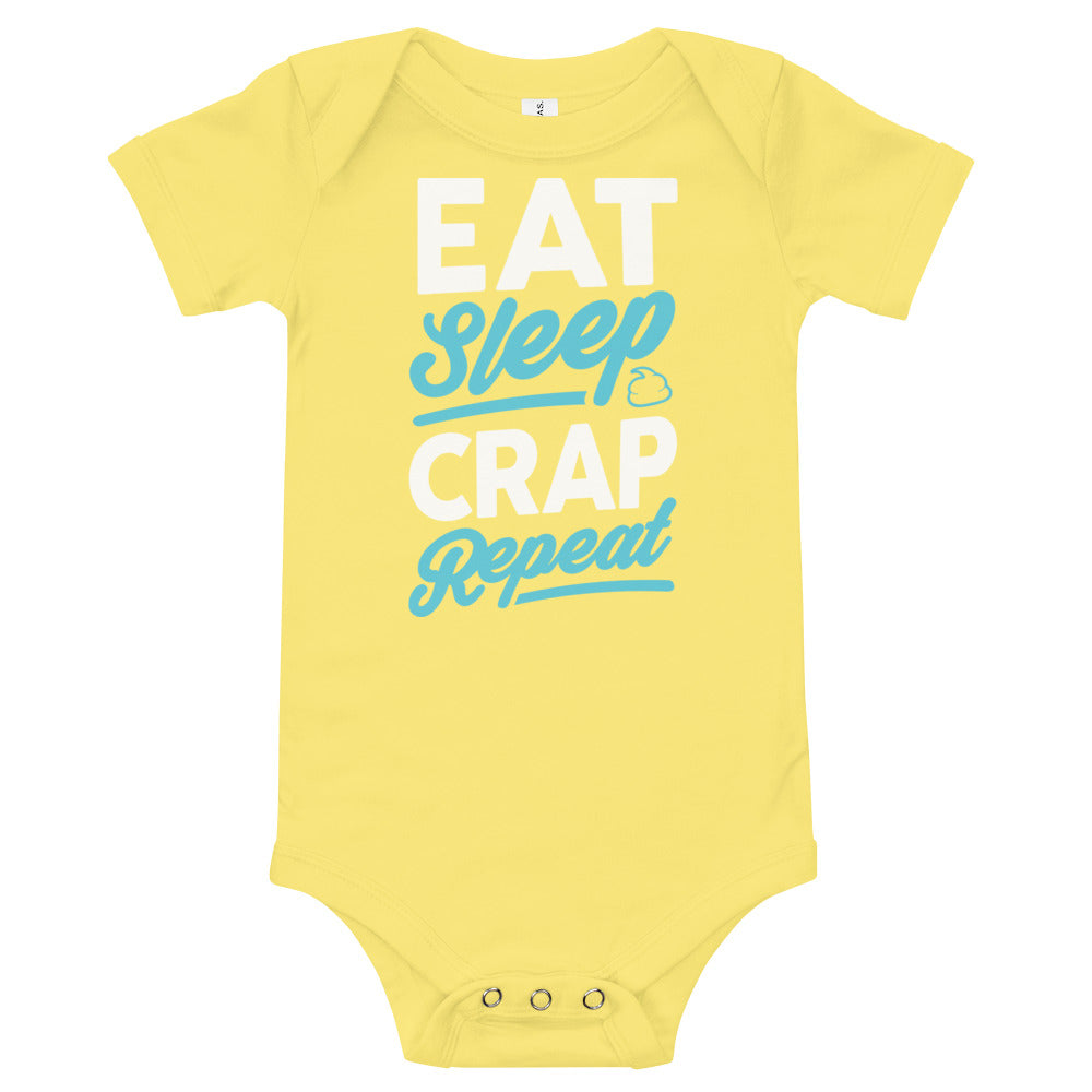 Eat Sleep Crap (White & Seafoam) Baby Onesie