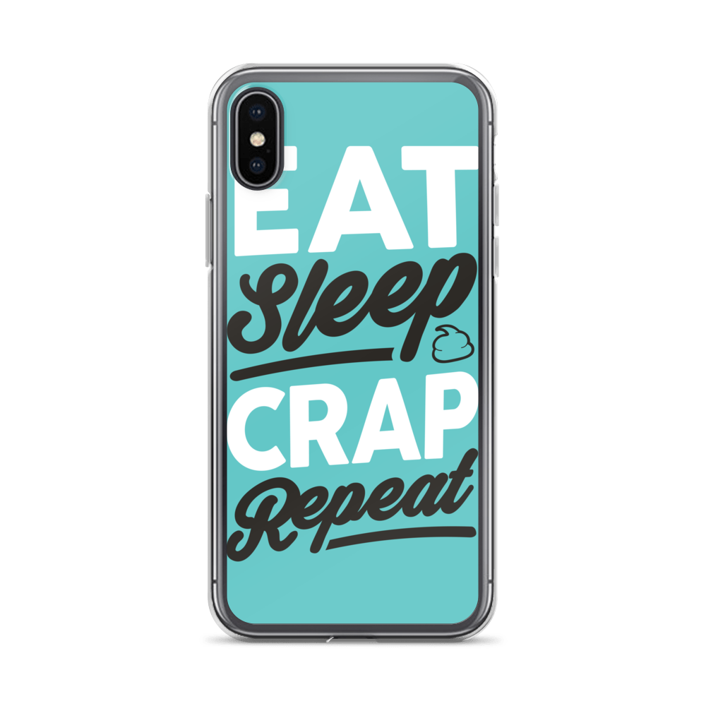 Eat Sleep Crap Repeat (Teal) iPhone Case