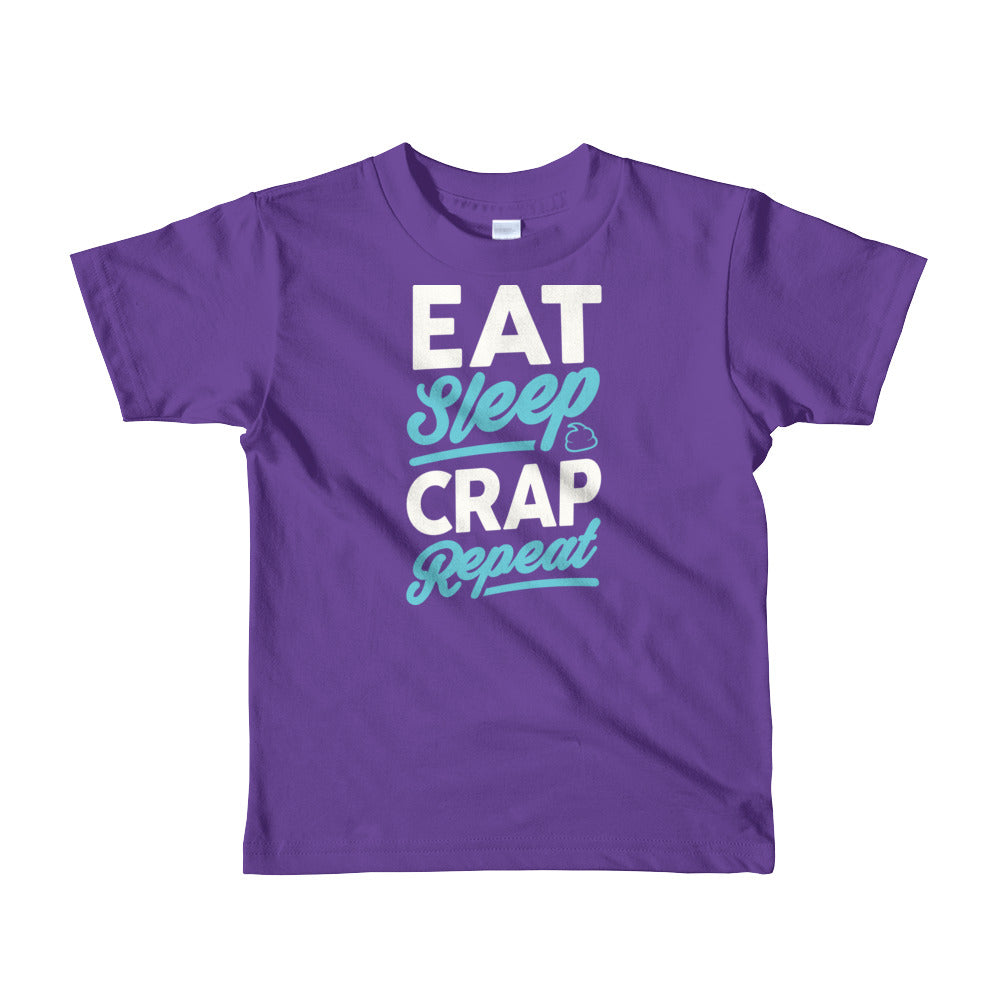 Eat Sleep Crap Repeat (White & Seafoam) Youth Kids T-Shirt