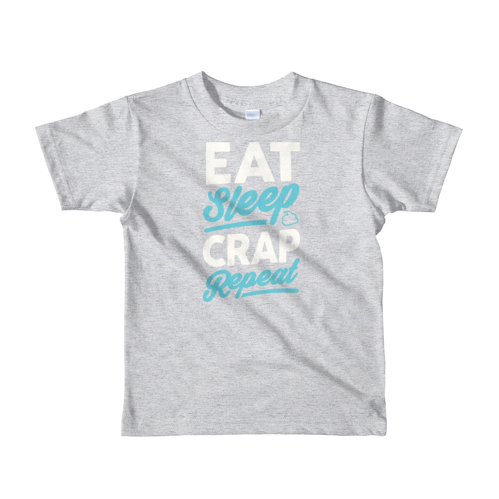 Eat Sleep Crap Repeat (White & Seafoam) Youth Kids T-Shirt