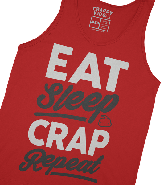 Eat Sleep Crap Repeat (Red) Tank Top