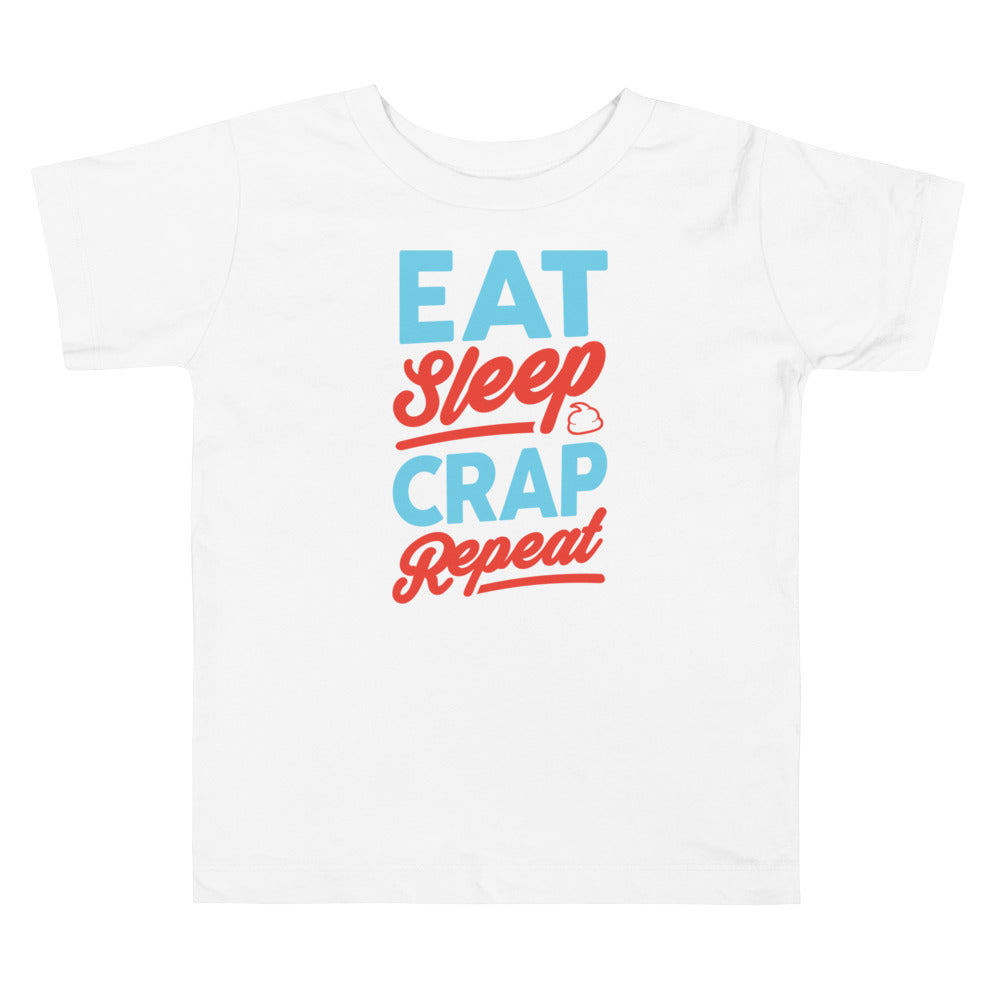 Eat Sleep Crap (Seafoam & Red) Toddler Short Sleeve Tee