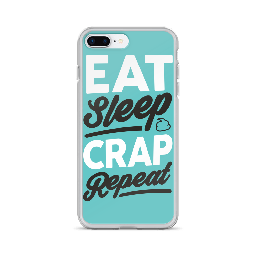 Eat Sleep Crap Repeat (Teal) iPhone Case