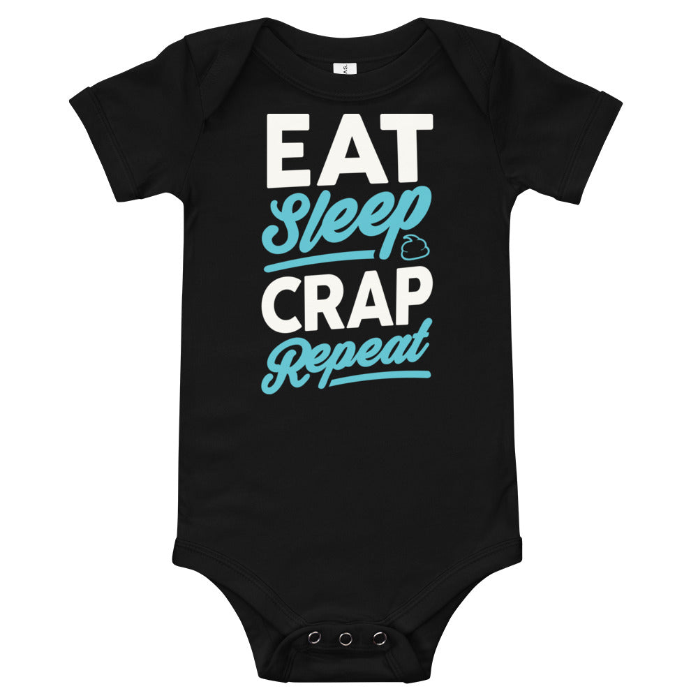 Eat Sleep Crap (White & Seafoam) Baby Onesie