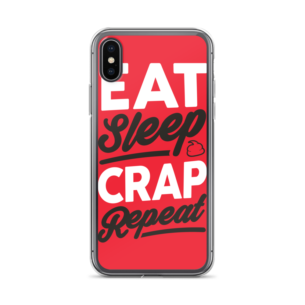 Eat Sleep Crap Repeat (Red) iPhone Case