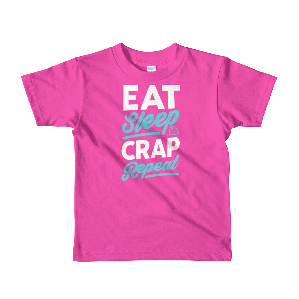 Eat Sleep Crap Repeat (White & Seafoam) Youth Kids T-Shirt