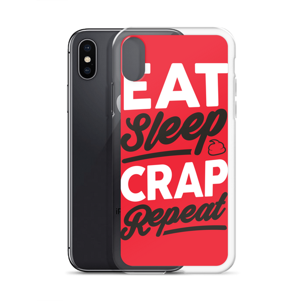 Eat Sleep Crap Repeat (Red) iPhone Case